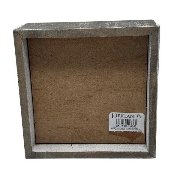 Rustic Yum Block Sign 5in Free Standing Distressed White Brown Kitchen Decor - Picture 4 of 8